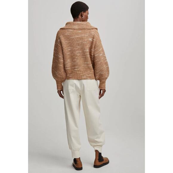 Varley tan knit radley quarter zip sweater - Picture 3 of 4
